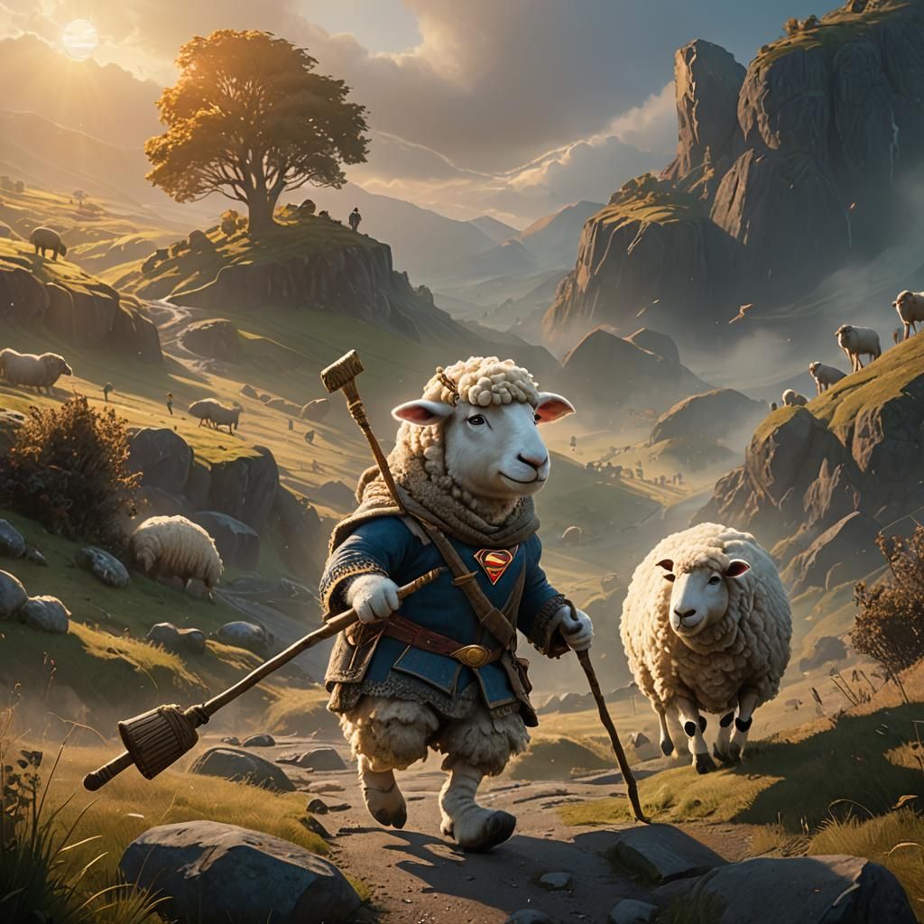 Sean the Sheep Chases Superman in Fantasy World