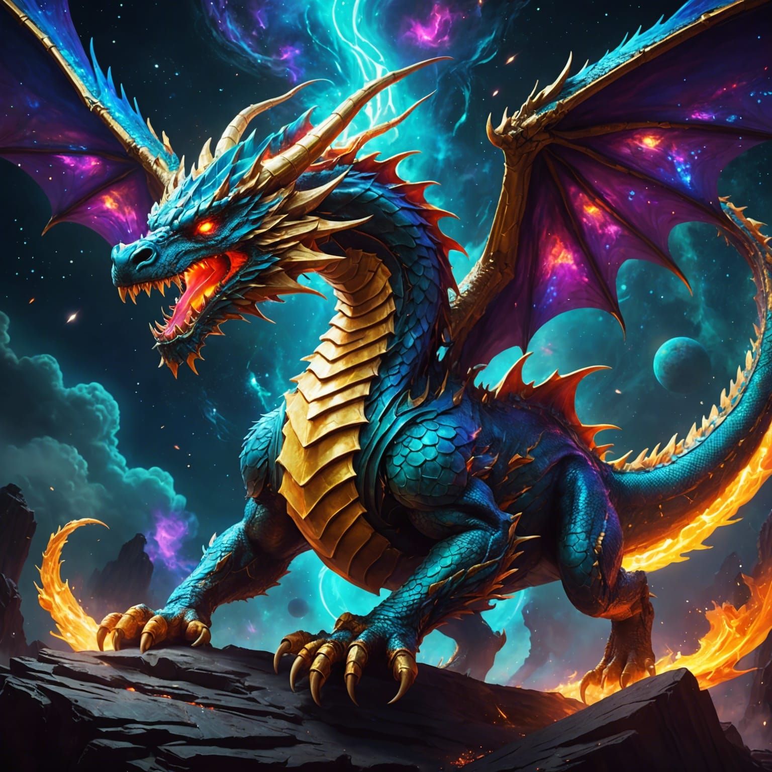 Cosmic Dragon - AI Generated Artwork - NightCafe Creator