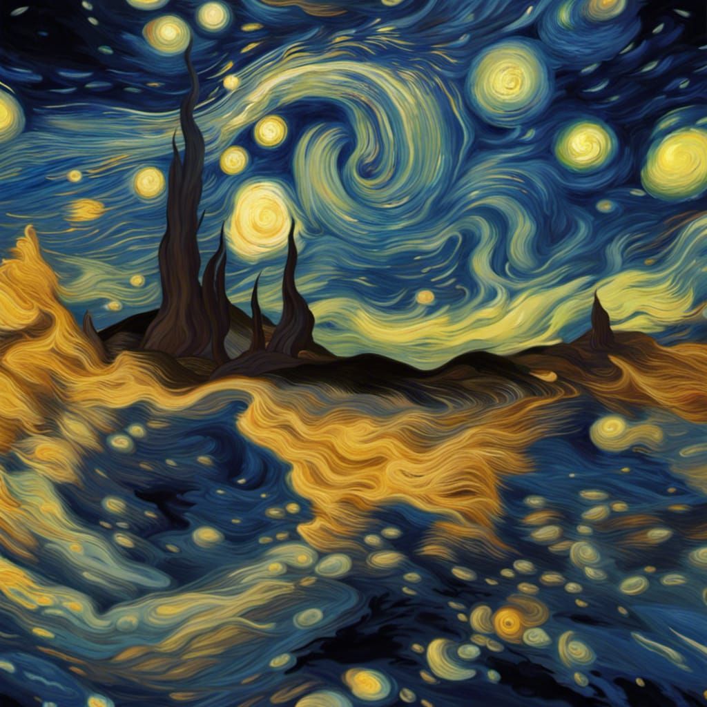 Theory of fluid dynamics as seen by Van Gogh in starry night...