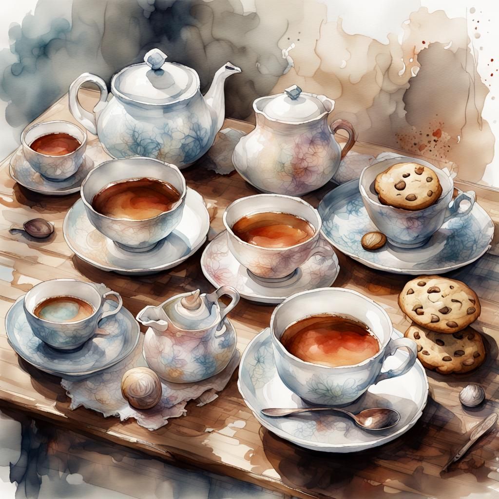 Cups And Saucers AI Generated Artwork NightCafe Creator