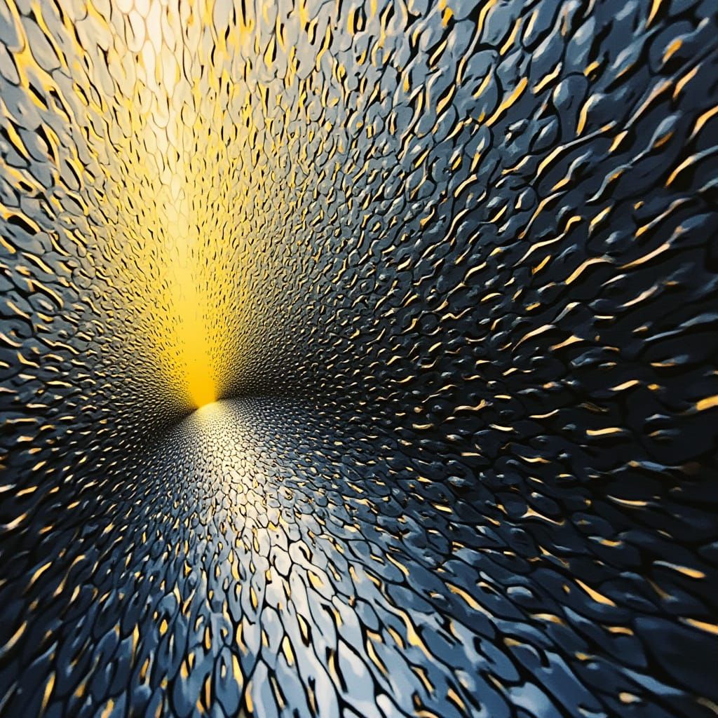 Abstract Optical Illusion Artwork in High-Contrast Black and...