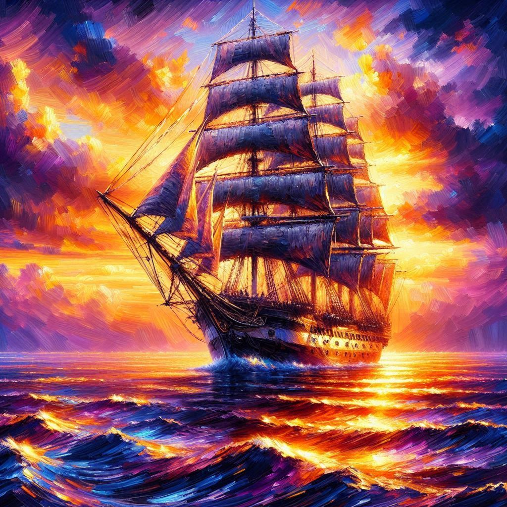 Sailing away from the sunrise