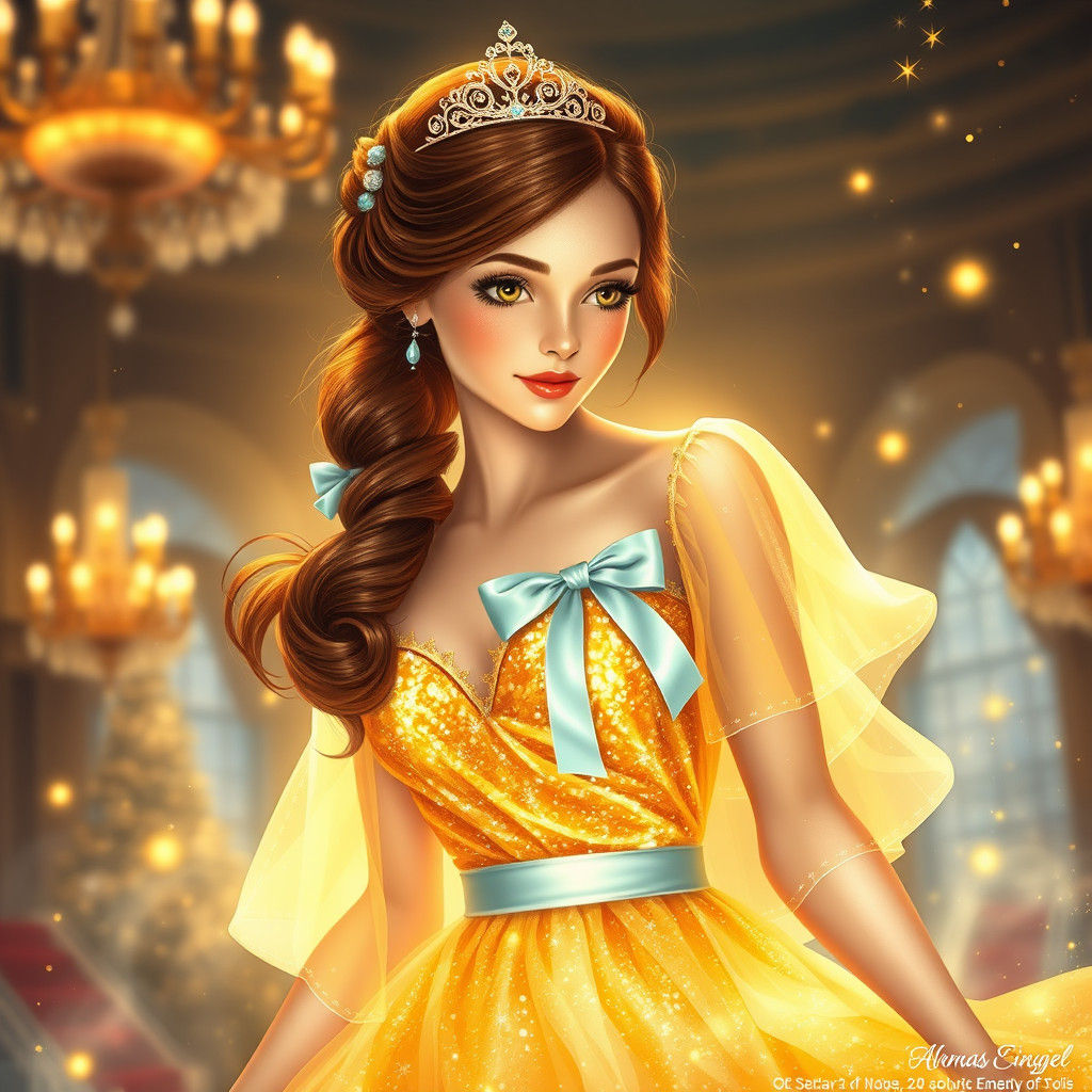 Anastasia in Glimmering Ballroom, Ethereal Fantasy Art