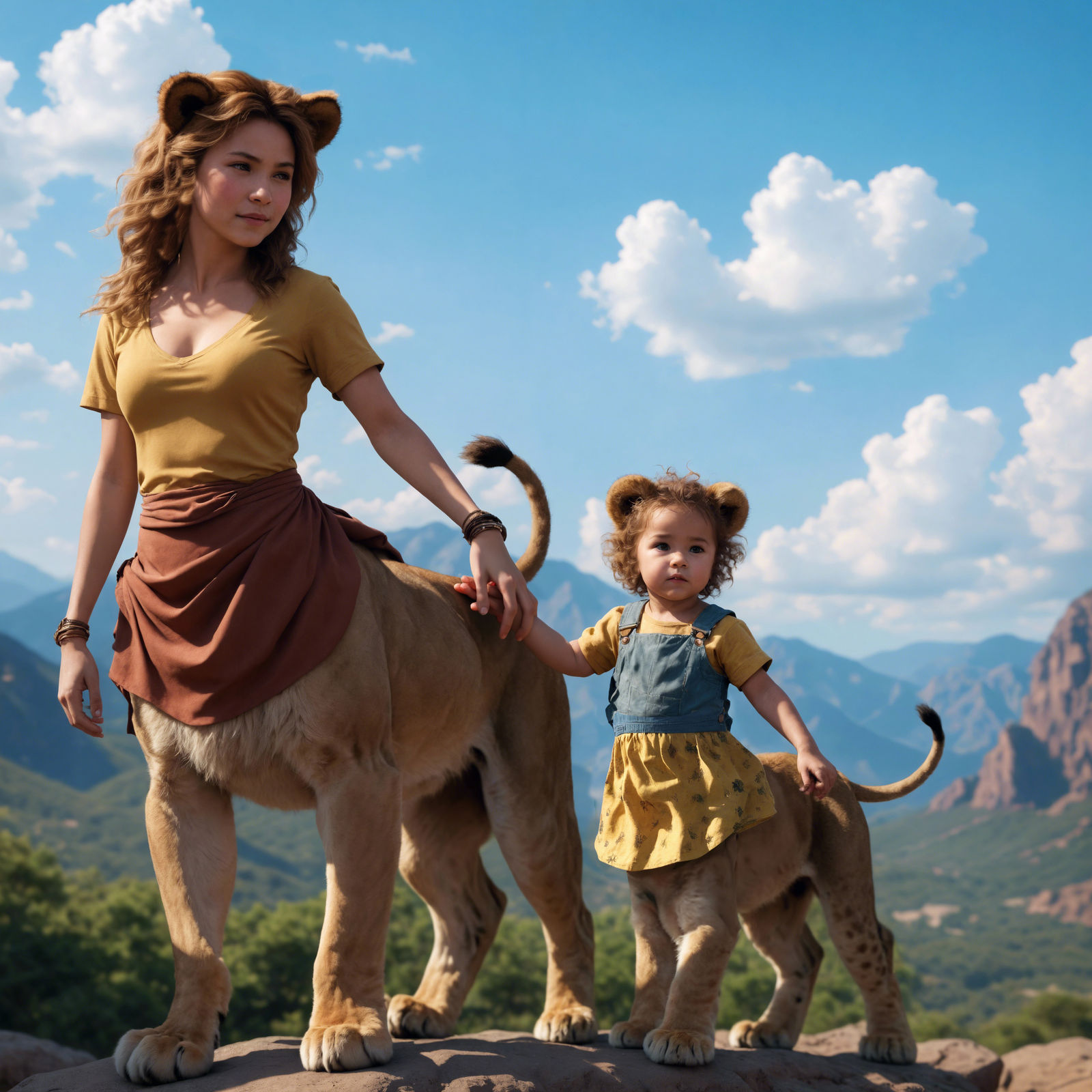 Mother and Child Liontaurs