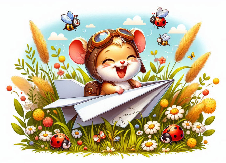 Mouse flying in the airplane