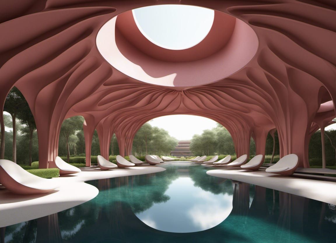 lotus flower resort;high-end resort hotel shaped like a lotus flower ...