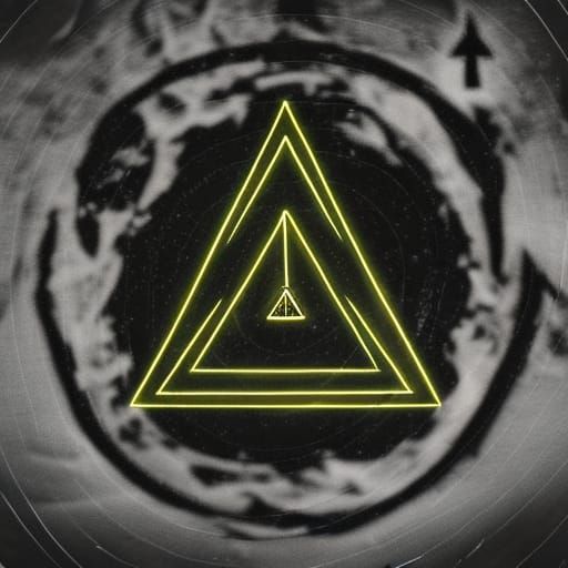 Occult Symbol with Glitchy VHS Moon Cycle