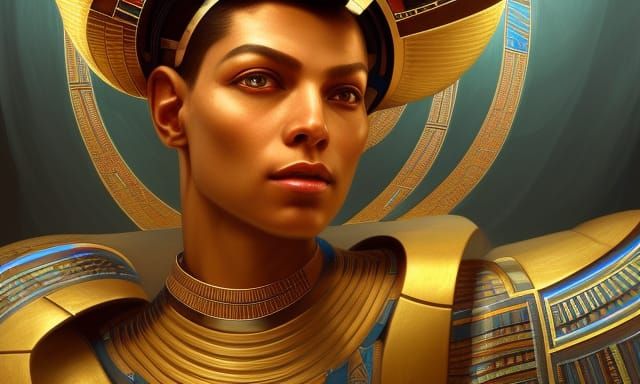 Ancient futuristic Egyptian Kemet design in A.i. and robotic...