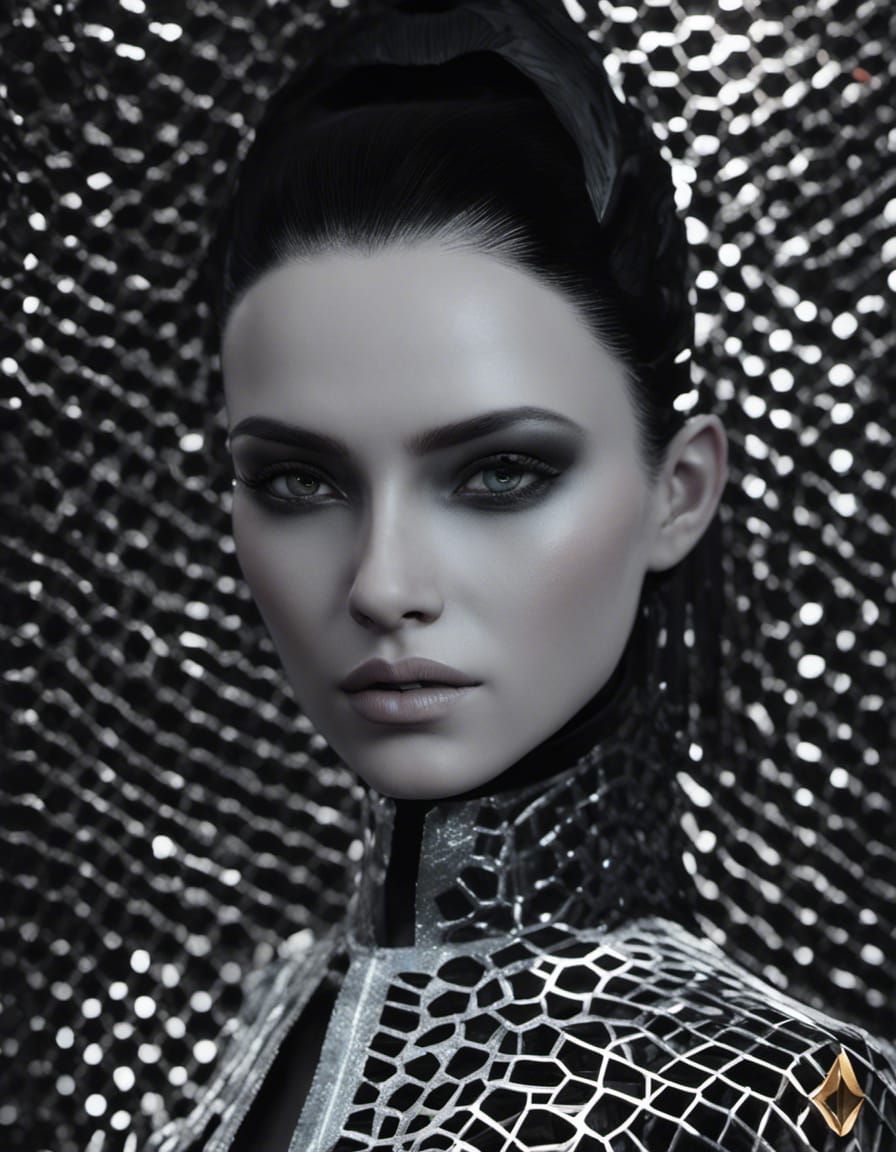 Crackeling Skin portrait :Wide-mesh Cracked Textured surface...