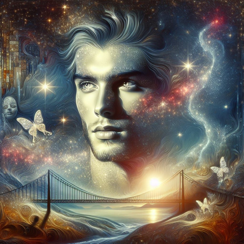 Art inspired by Anne Stokes, the bridge to my heart, between...