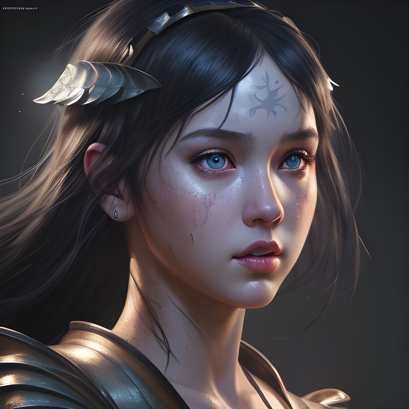 Daughter of Hestia Hyperrealistic, splash art, concept art, mid shot ...