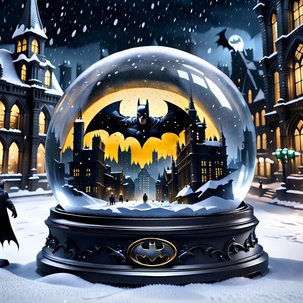 Batman in Gotham City Snow Globe - AI Generated Artwork - NightCafe Creator