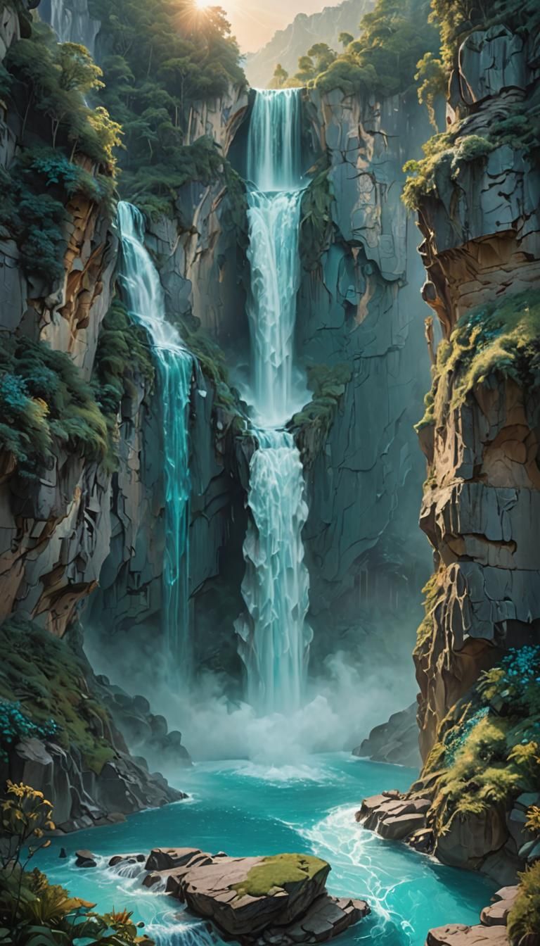 Waterfall  by @Mangochango