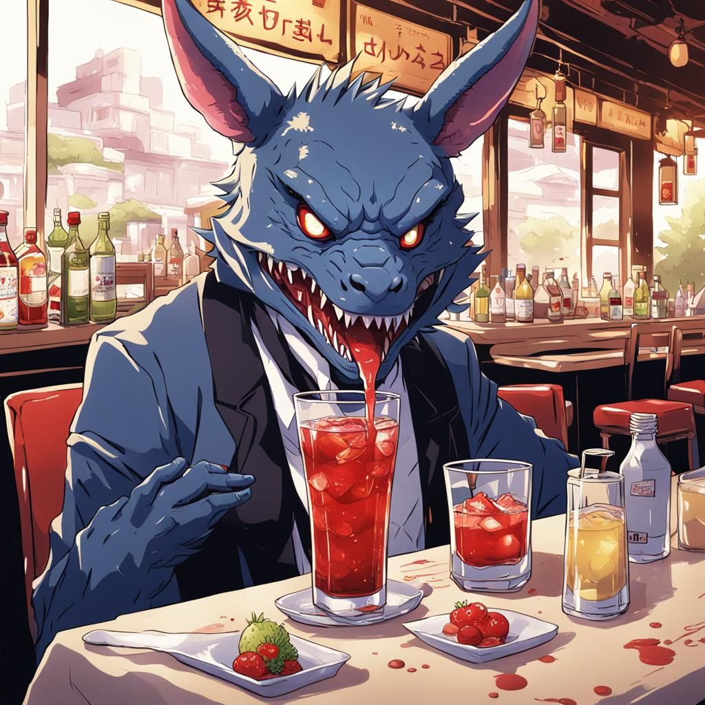 A Chupacabra and his drinks