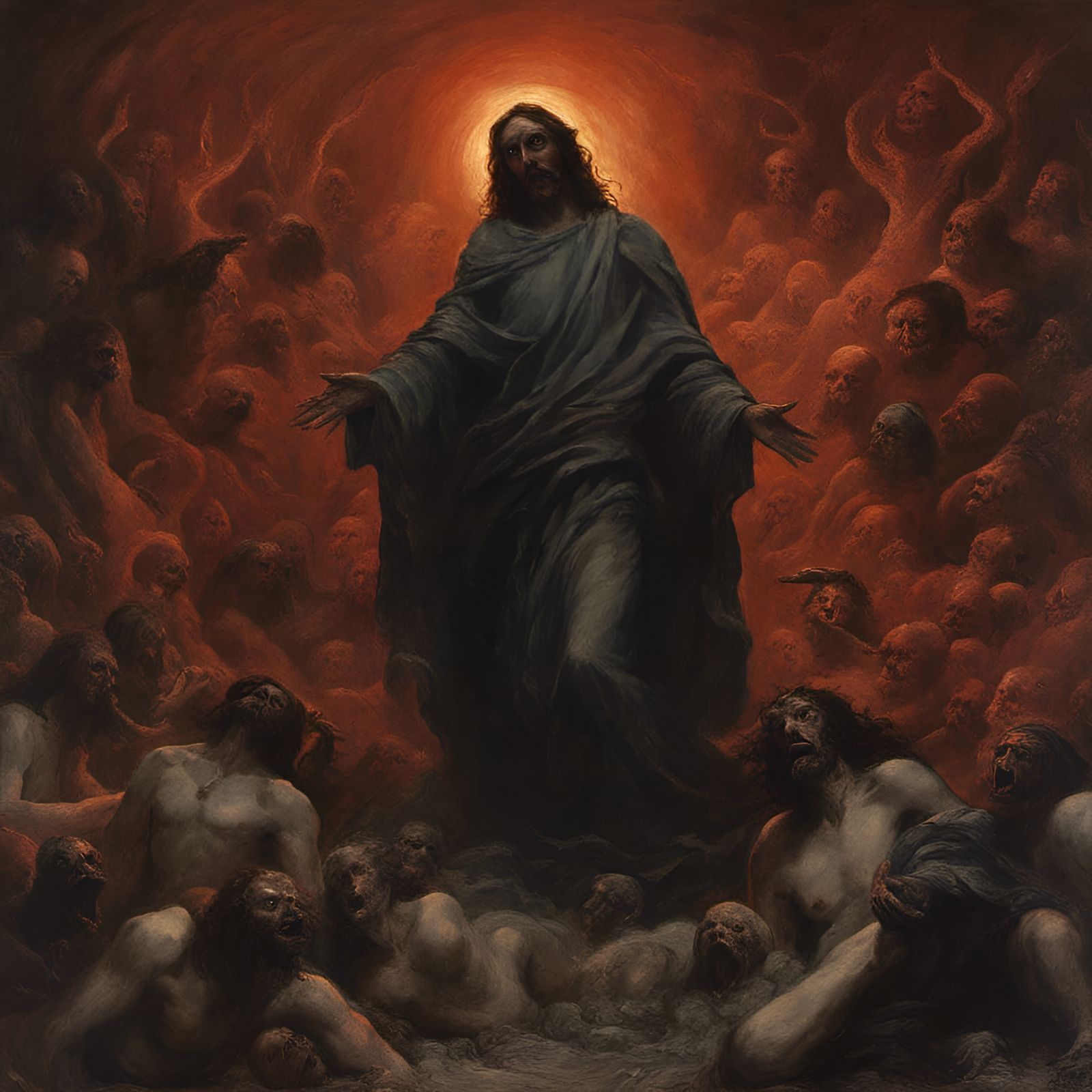 Jesus Christ in Hell - AI Generated Artwork - NightCafe Creator