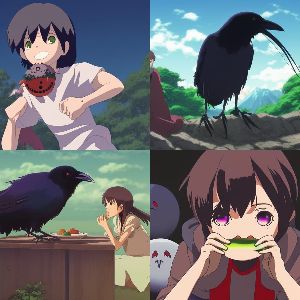 raven eating eyeball