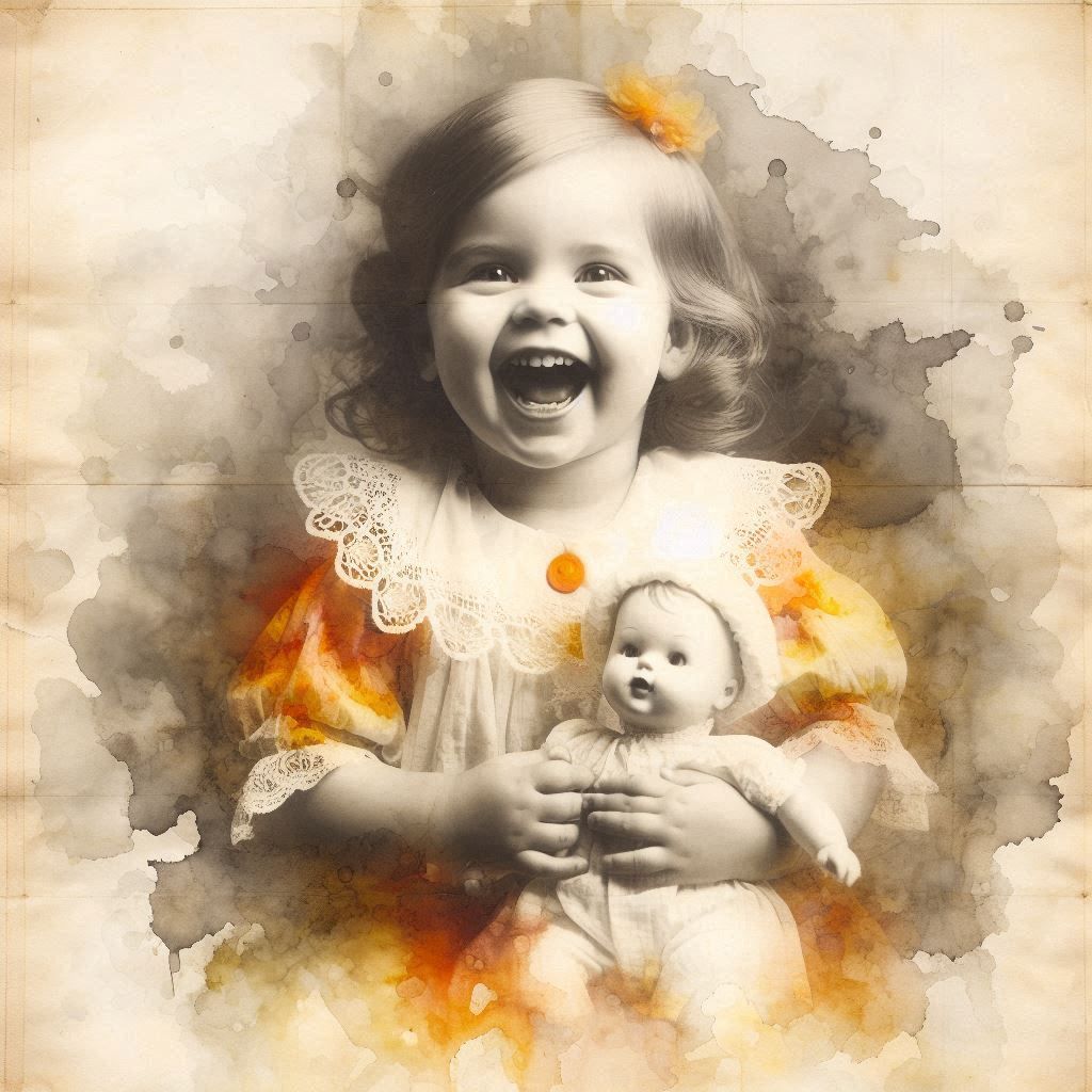 Little girl with doll