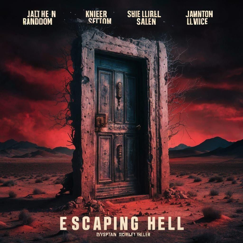Escaping hell, a dystopian scify thriller movie poster.  by @Wanagiyata