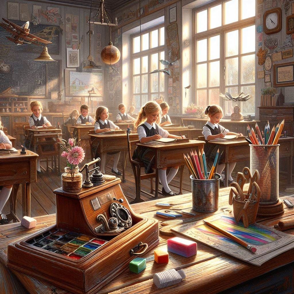 a nostalgic school memory, the classroom and the 6-year-old girlfriends, the inkwell, the eraser and ...  by @CloST 