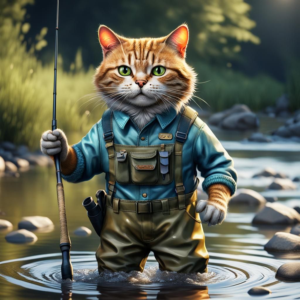 Cat Fishing  by @Human Deliciousness