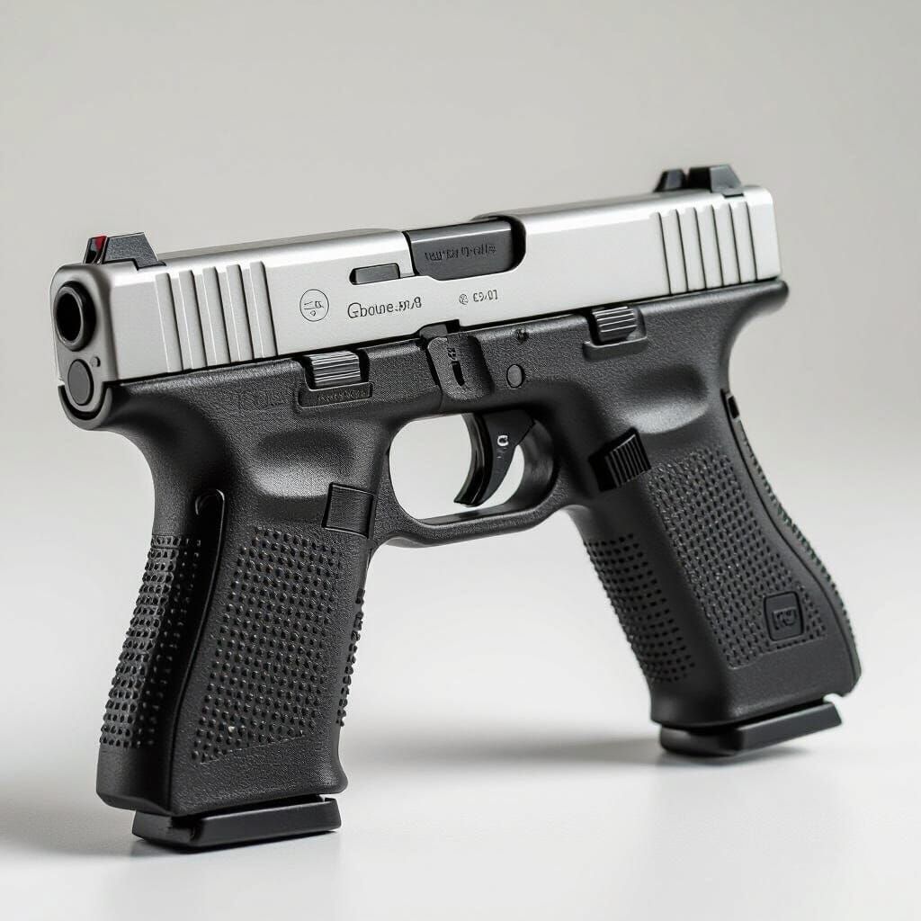 Photorealistic Glock 19 Pistol Studio Product Shot