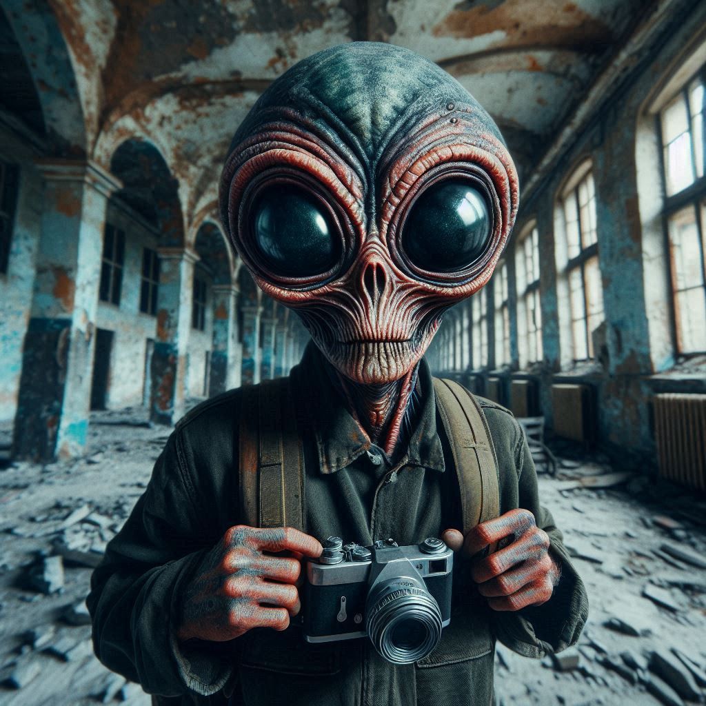 Classified alien portraits. PapaRazzi-963