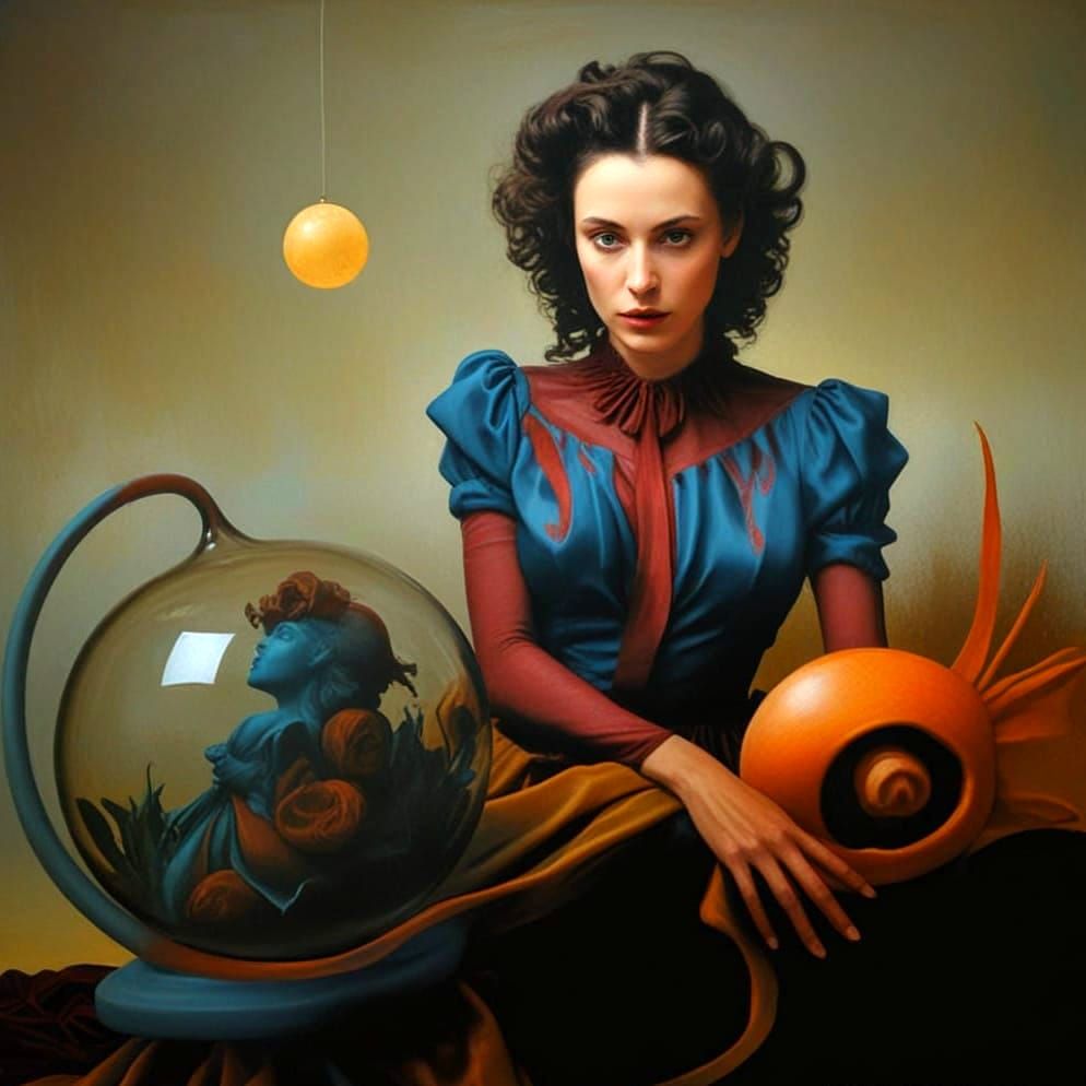 Mysterious Portrait of a Charismatic Lady in a Dramatic Surr...