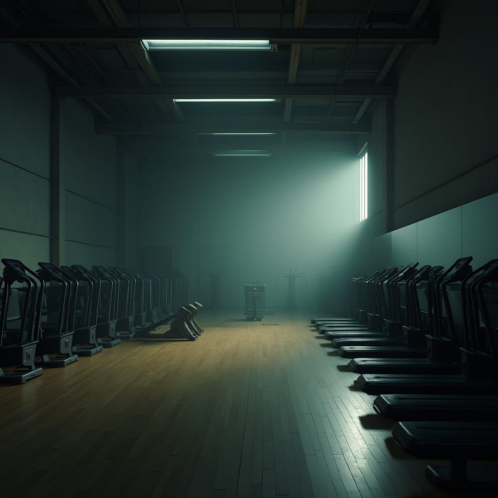 Abandoned Gymnasium in Photorealistic Style