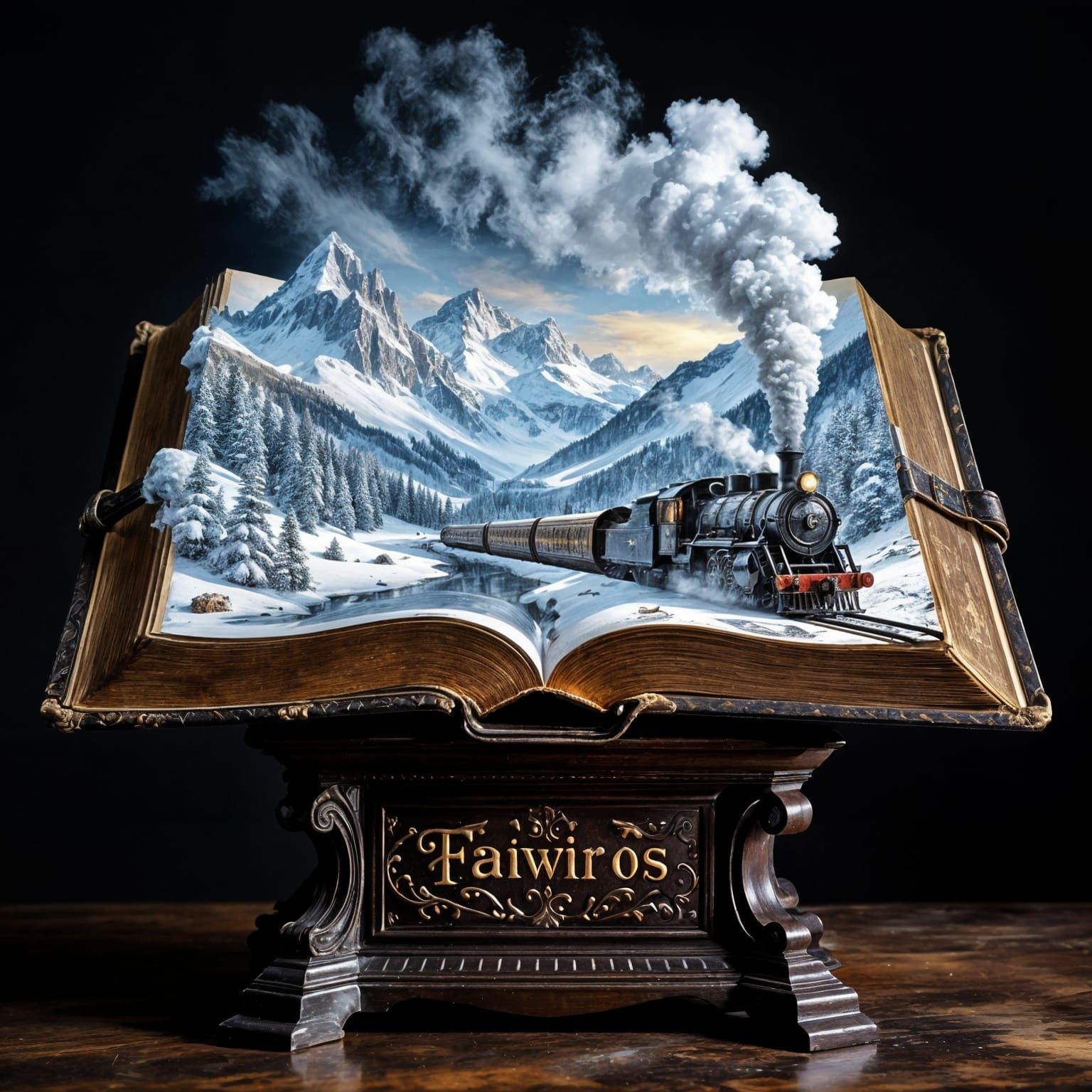 "An artistic masterpiece in the style of fantastical realism, rich with microscopic details and palpable textures: An elegant composition fe...