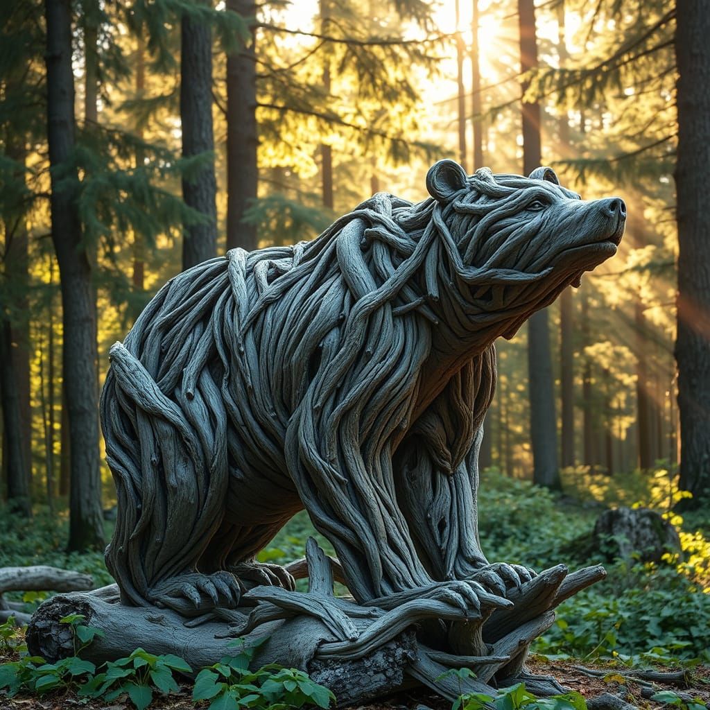 driftwood grizzly bear  by @Raveighen Blackwing