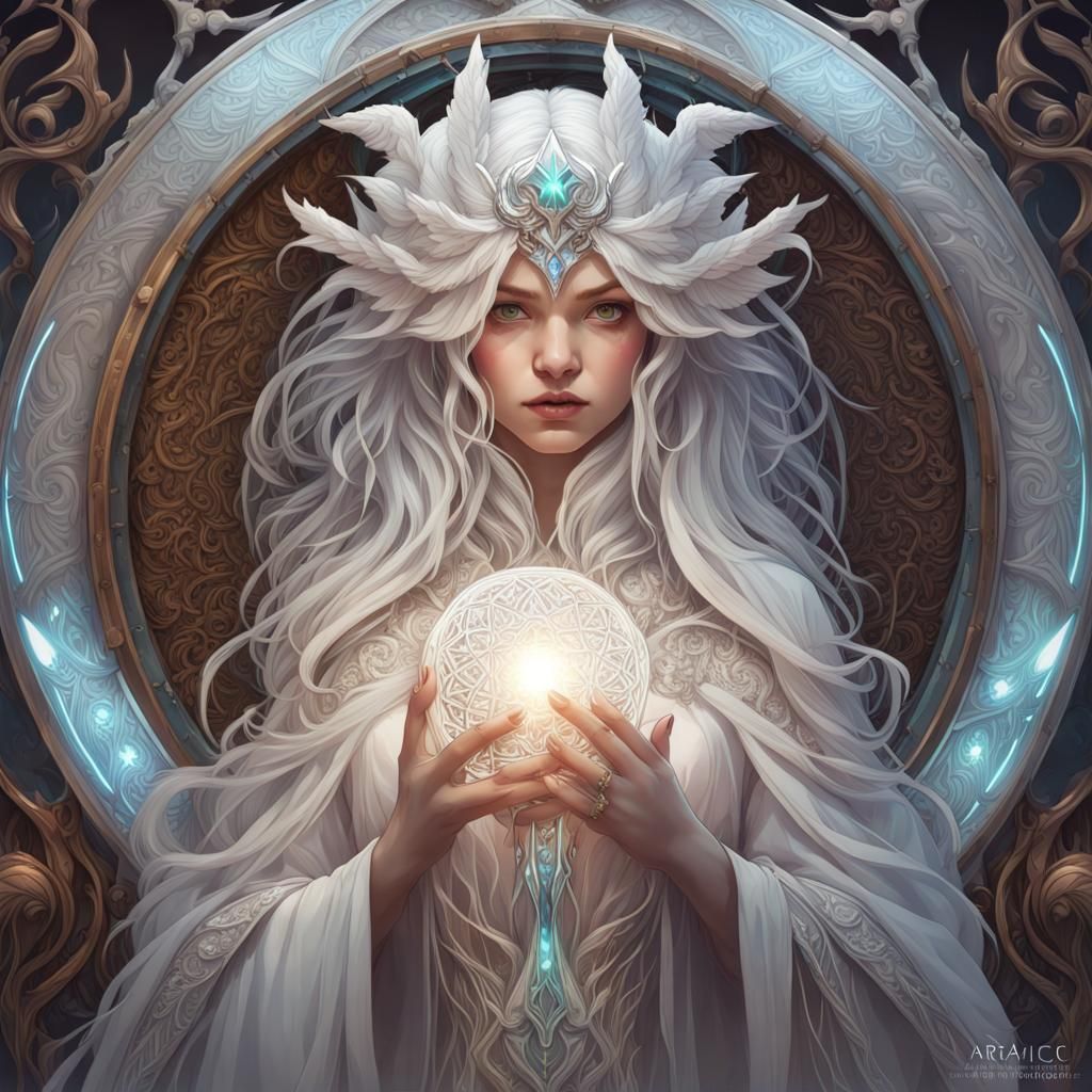 White Magic Sorceress - Ai Generated Artwork - Nightcafe Creator