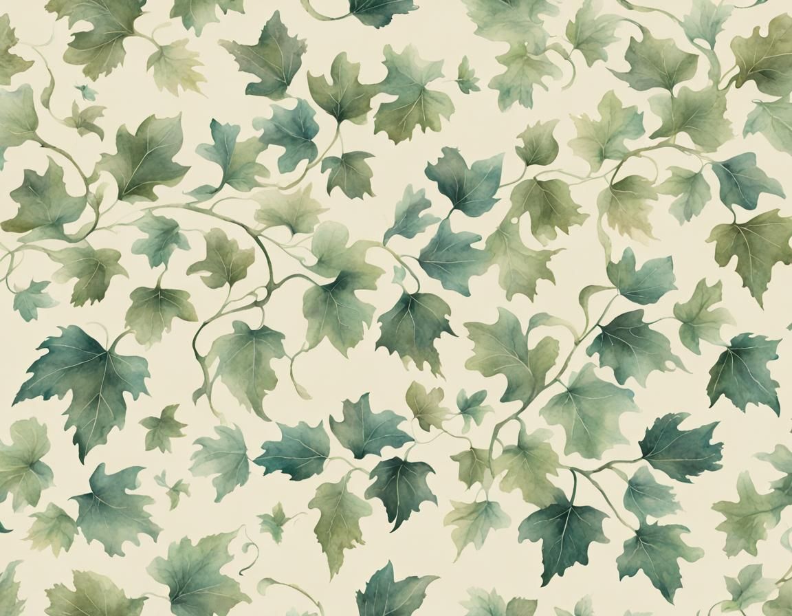 A very soft, delicate and faded watercolor image of green vi...