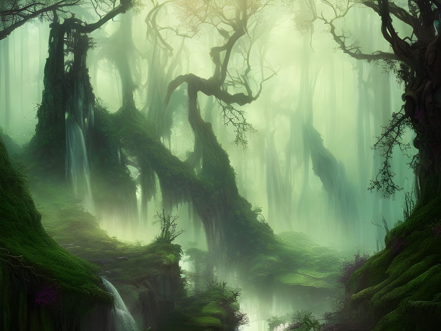 Haunted Woods AI Generated Artwork NightCafe Creator
