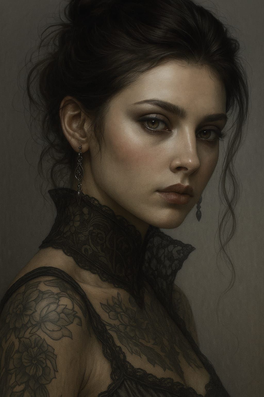Portrait of a tattooed woman