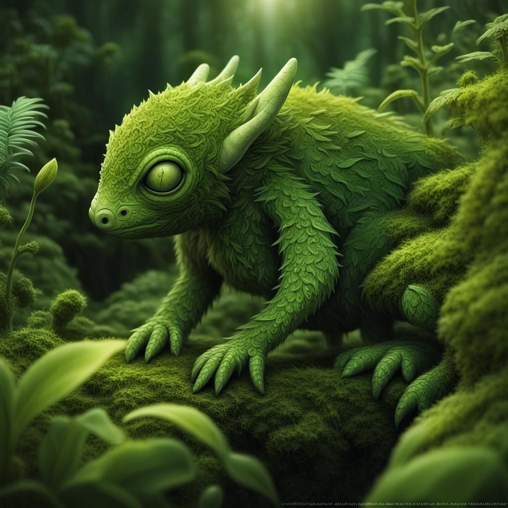 A Plantimal hiding in the plants. These are hybrid fantasy m...