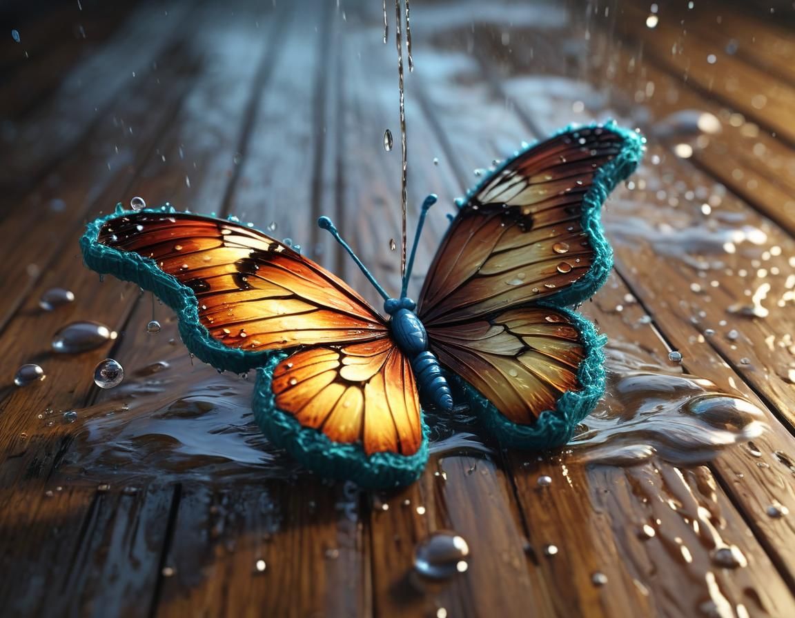 A butterfly under rain... 6