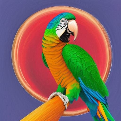 highly detailed, vibrant portrait of a magical cute parrot