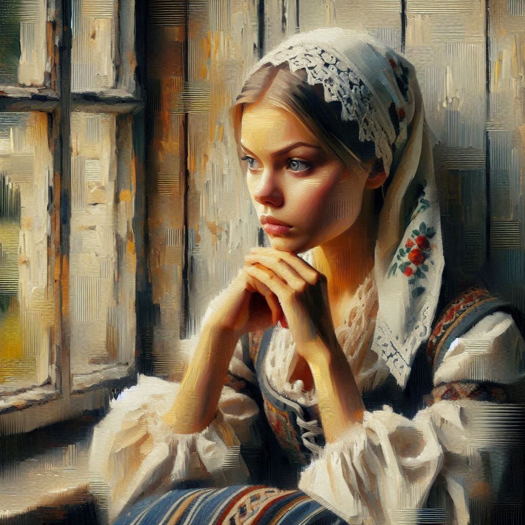 Painting of a Swedish girl