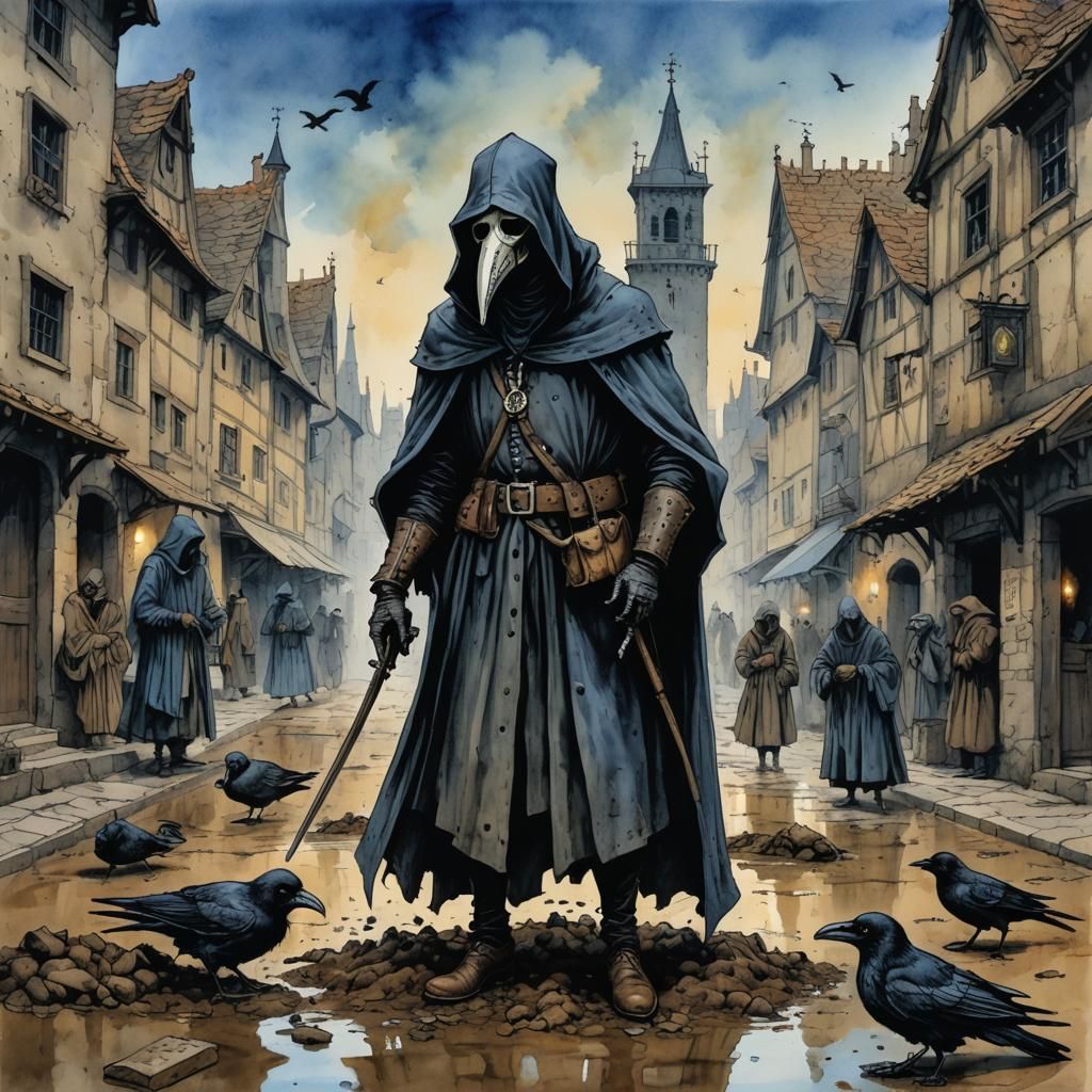 When plague is around, crows are not far - AI Generated Artwork ...