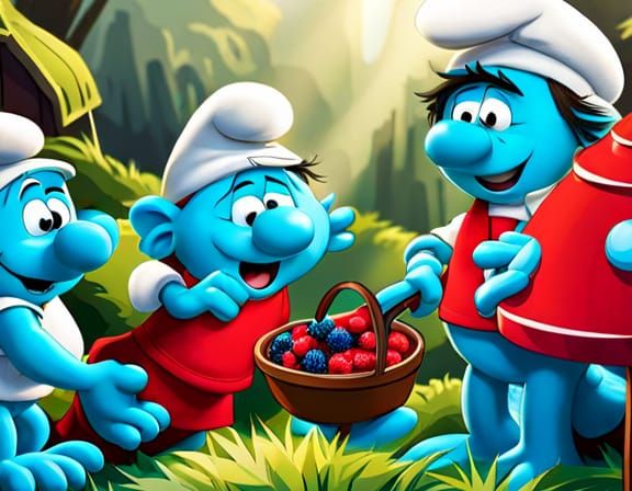 Yummy Smurf Berries by The Smurf Family - AI Generated Artwork ...