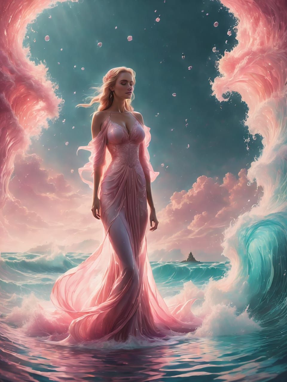 Woman in the waves 6