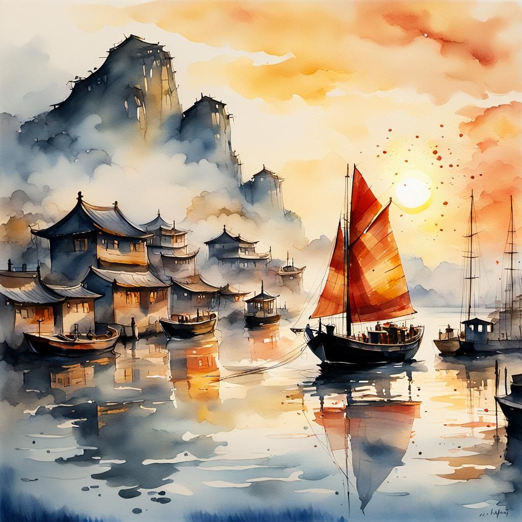 sunrise at the harbour   by @Autumn