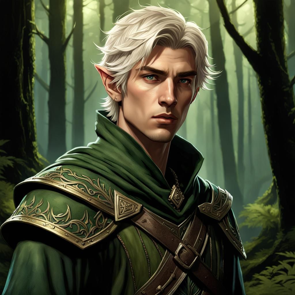 Half-elf sorcerer in the woods #1 Portrait - AI Generated Artwork ...