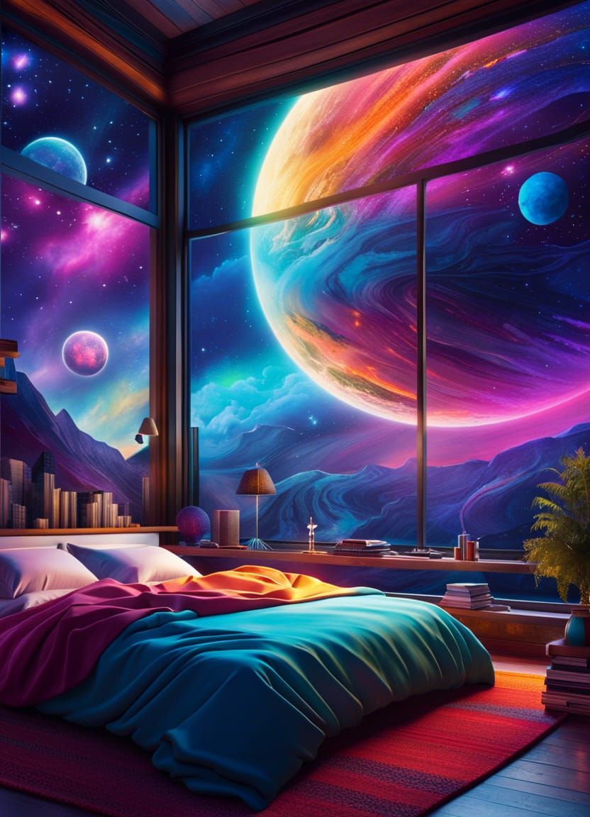 Space themed bedroom   by @RoseRed