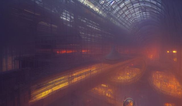 Centre Georges-Pompidou, Paris 8k resolution concept art by Greg Rutkowski dynamic lighting hyperdetailed intricately detailed Splash art tr...