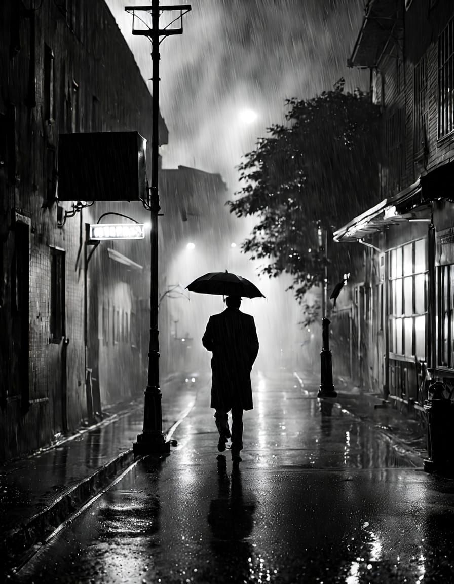Film Noir Liminal Space rain
