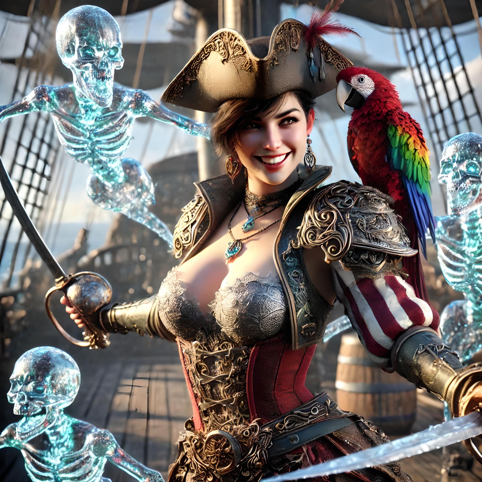Pirate Queen Artemisia with her crew of ice-skeletons π΄ββ οΈ