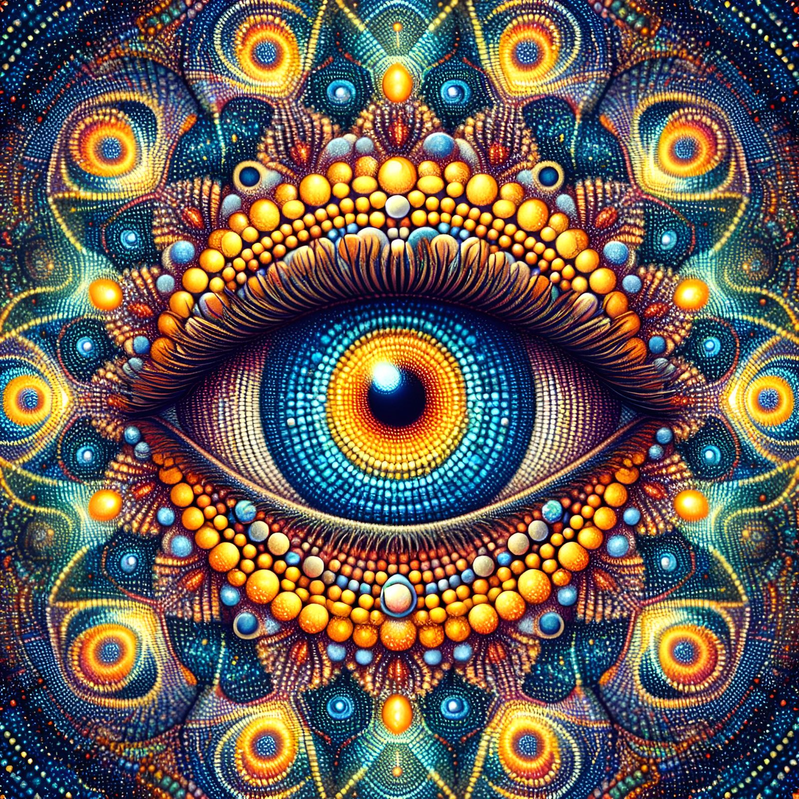 Psy-Eyes (+ pointilism/mosaics) (Dall-E-3, Jan. 2024) - AI Generated ...