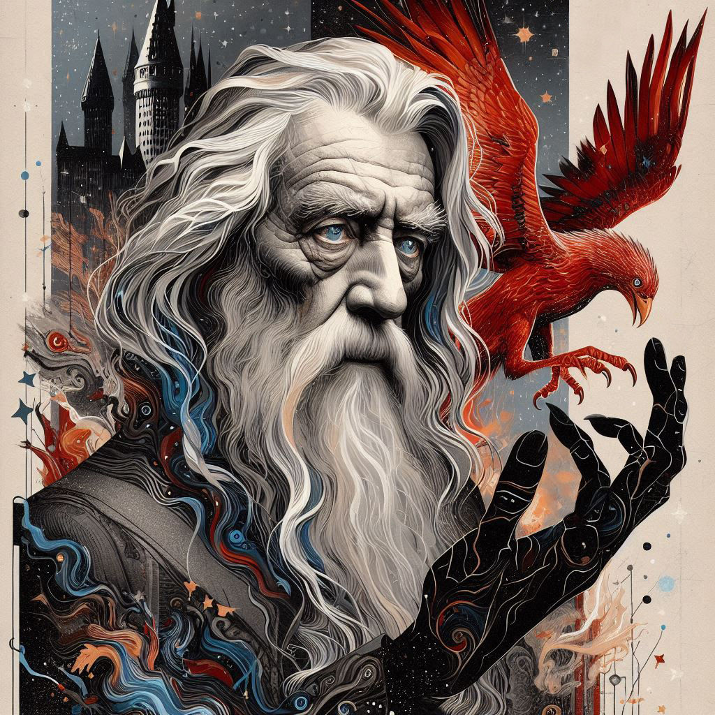 Digital Surreal Collage - Dumbledore