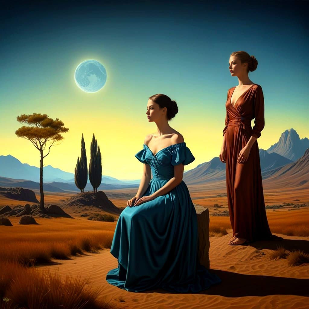 Surrealistic Portraits of Confident Women in Vibrant Landsca...